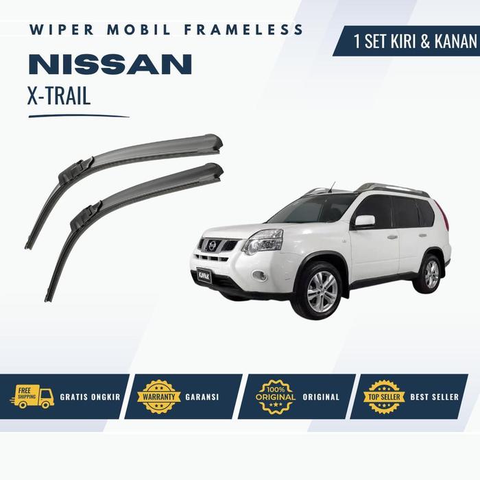 Gambar Wiper Mobil Frameless Nissan Xtrail 1 Set Kiri dan Kanan Tanpa Rangka Besi Model Wiper Blade Karet Kaca Depan - T30 dari Yuqo Motor undefined Tokopedia