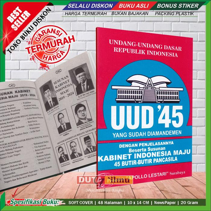 Gambar Buku UUD 1945 Terbaru & Susunan Kabinet 2019 - 2024 dari IMRON STORE_NEW undefined Tokopedia