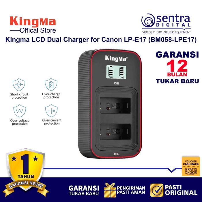 Gambar Kingma BM058 LCD Dual Charger for LP-E17 for Canon EOS RP R50 R100 R10 - Black dari Sentra Digital undefined Tokopedia