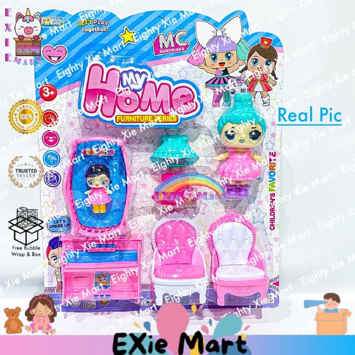 Gambar MAINAN ANAK MY HOME FURNITURE SERIES SET [MO36 - MO37] MAINAN RUMAH BONEKA DAN PERALATAN RUMAH TANGGA - MO36-KASUR dari EXie Mart undefined Tokopedia