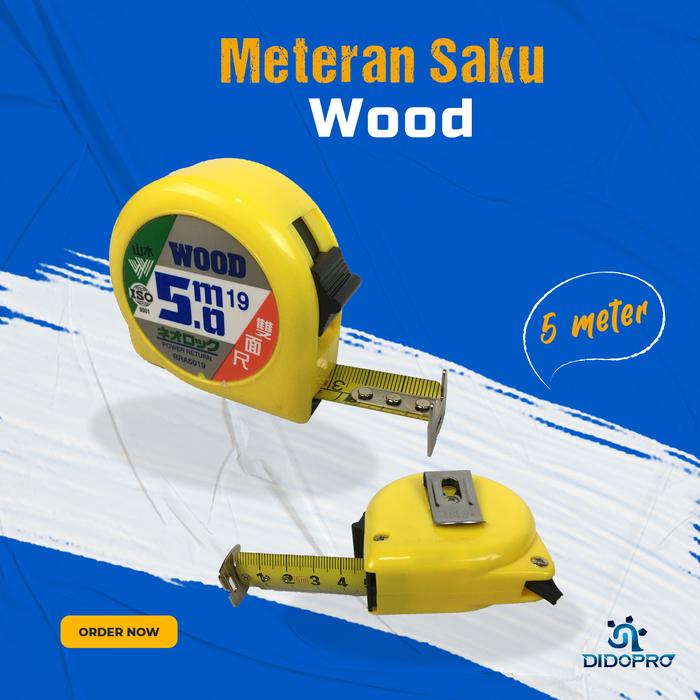 Gambar Meteran / Roll Meter 2 Sisi merk WOOD 5 Meter dari Didopro undefined 3 Tokopedia