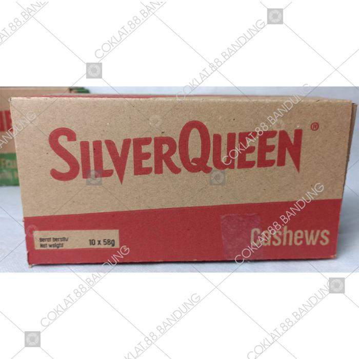 Gambar COKLAT SILVERQUEEN 1 BOX 10 PCS X 55 GR EX 58 GR MEDE, COKELAT SILVERQUEEN 58 GRAM ISI 10 ALMOND CHOCOLATE FOOD SNACKS - Cashew dari COKLAT 88 BANDUNG undefined Tokopedia