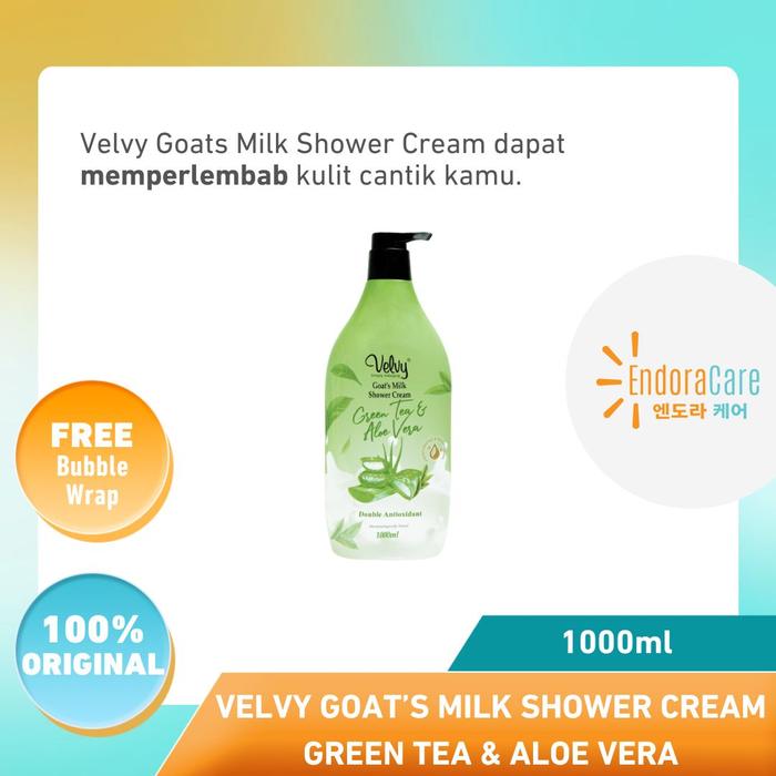 Gambar VELVY Goats Milk Shower Cream Sabun Mandi Cair Bottle Pump 1000ml - GreenTea Aloe dari Endora Care undefined Tokopedia