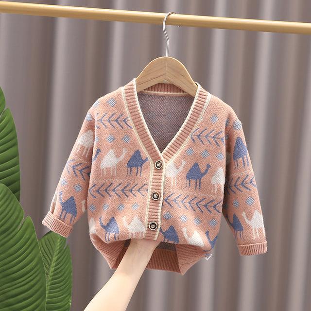Gambar Usia 1-6 tahun | Cardigan Baju Rajut CAMEL Kids Anak Perempuan /  Laki-Laki White Ungu Lengan - Dusty, S dari MILKAN KNIT_NEW undefined Tokopedia