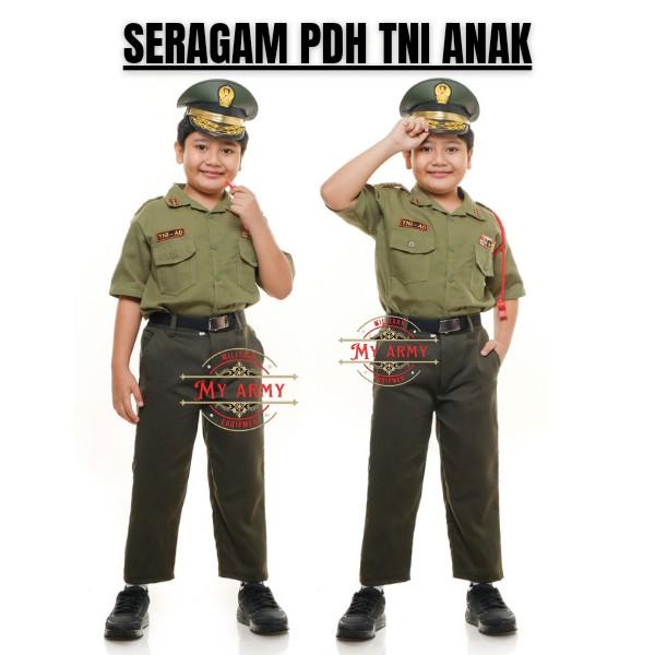 Gambar BAJU SERAGAM PDH TNI ANAK SERAGAM SEKOLAH TK PAUD SERAGAM PDH TNI AD AU AL ANAK SERAGAM TNI KARNAVAL SERAGAM PDH TNI PROFESI ANAK COD!!! - SERAGAM PDH TNI ANAK, S dari MY ARMY undefined 4 Tokopedia