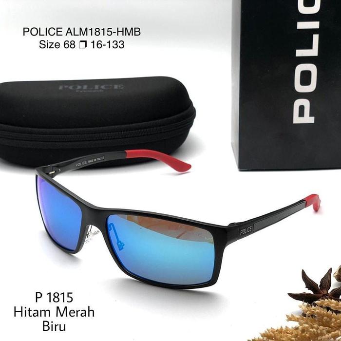 Gambar SPORT SUNGLASSES POLICE P.1815 KACAMATA SPORT LENSA POLARIZED ANTI UV PROTECTION FRAME TITANIUM TERBAIK KUAT DAN KOKOH UNISEX - Gun Merah Hitam, Fullset Original dari RAFKACAMATA undefined Tokopedia