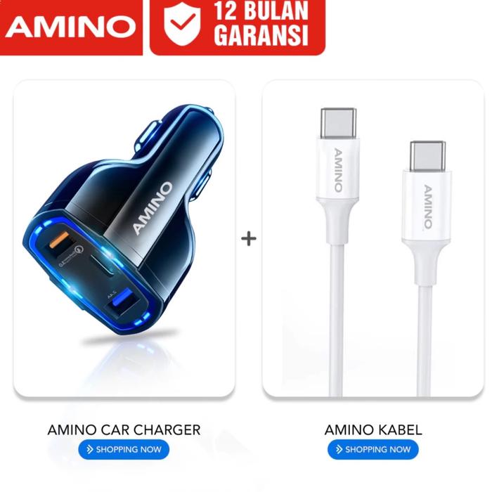 Gambar AMINO AM-C01 Car Charger Fast Charger 3 Port USB QC 3.0 Type C Output Saver Mobil Lampu Untuk 4.5A Type C USB Kabel Untuk SAMSUNG xiaomi vivo oppo / 2.4A Micro USB Kabel / 4.0A L to USB Untuk Iphone / PD20 / C TO C / USB TO C / L TO C / L TO USB - AM-C01+4.5A USB TO C dari AMINO Shop Indonesia undefined Tokopedia