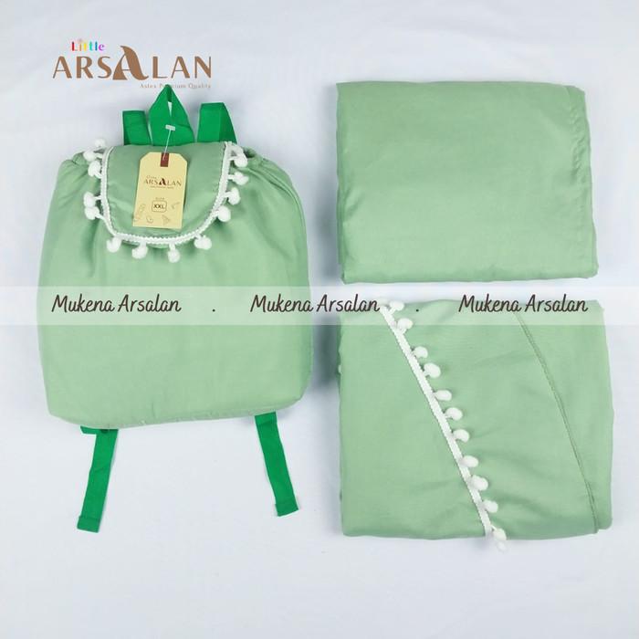 Gambar Mukena Anak Pompom Polos Tas Ransel Gendong - Hijau Melon, M dari Mukena Arsalan undefined Tokopedia