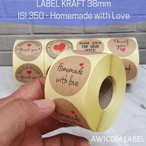 Gambar 350 PCS (1 ROLL) Stiker Label Thank You Homemade Handmade 38mm Roll Paper - M01-Homemade dari Awicom Shop undefined Tokopedia