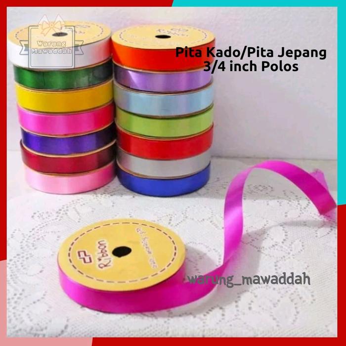 Gambar Pita kado / Pita jepang 3/4 inch - putih dari warung mawaddah undefined Tokopedia