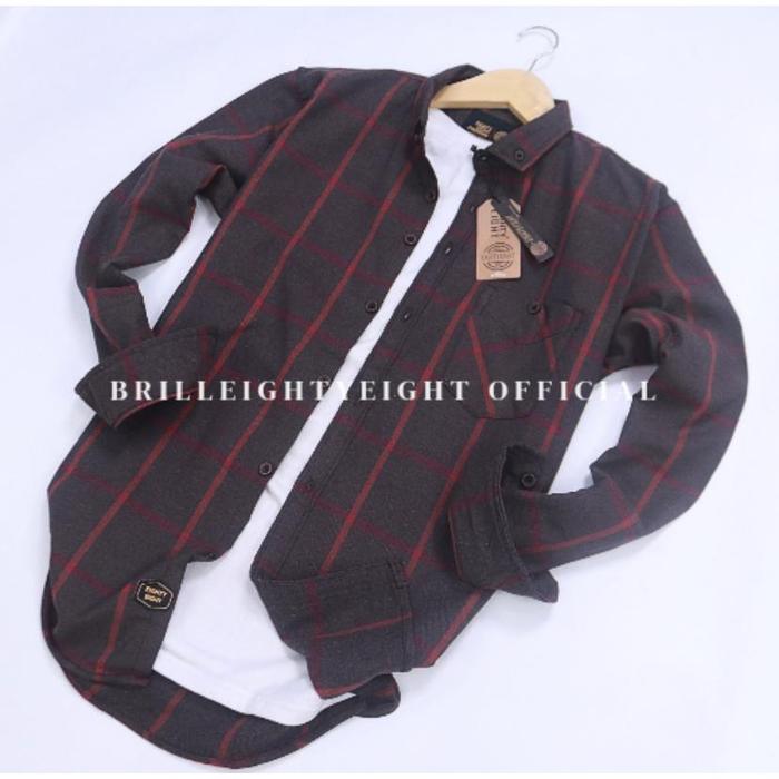 Gambar Brill Eighty Eight - Kemeja Flanel Panjang Super Premium Dbrw Red Mrn 88 L3731 - M dari Brill Eighty Eight_NEW undefined Tokopedia