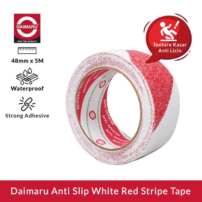 Gambar Daimaru Anti Slip Tape Safety Grip 48mm x 5M Lakban Anti Licin Tangga Lantai merah putih hitam kuning - Merah Putih dari Daimaru undefined Tokopedia