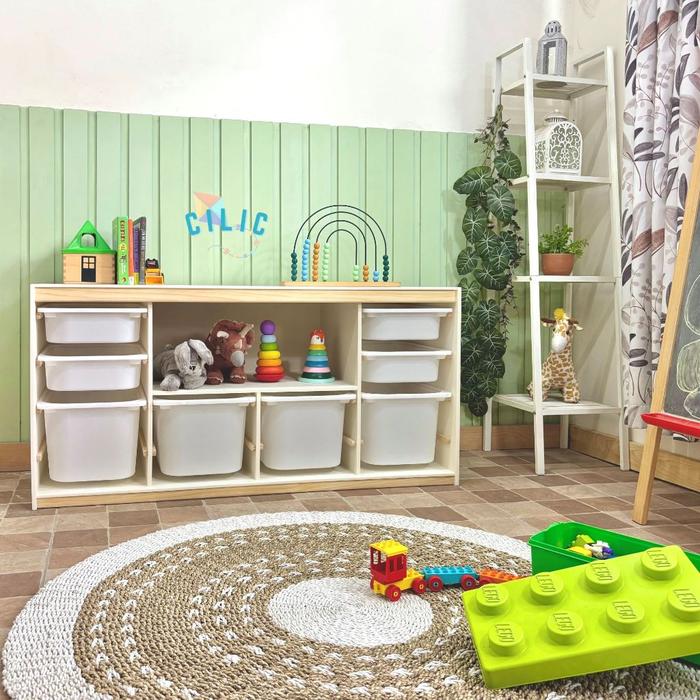 Gambar LAGI DISKON! Cilic - Sapporo kabinet rak mainan anak kayu olahan dengan laci plastik 12 slot - plastic drawer - dengan laci plastik, Natural dari RealHome Store undefined Tokopedia