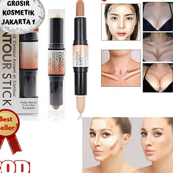Gambar Best Seller/ Kis$ Beauty Highlight & Contour Stick Aloe Vera (Hijau) - Contour Stick 2in1 Highlight - Shading Contour Murah GUDANG KOSMETIK JAKARTA - A dari GUDANG KOSMETIK JAKARTA undefined Tokopedia