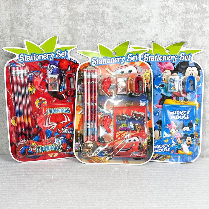 Gambar NA Paket Stationery Set isi 5 7 dan 9 / Paket Alat Tulis ATK Hampers Souvenir Ulang Tahun Birthday Anak Karakter Kartun Random Cewe Cowo - 9 9566 - COWO dari Niaga Anyar Online Shop undefined Tokopedia