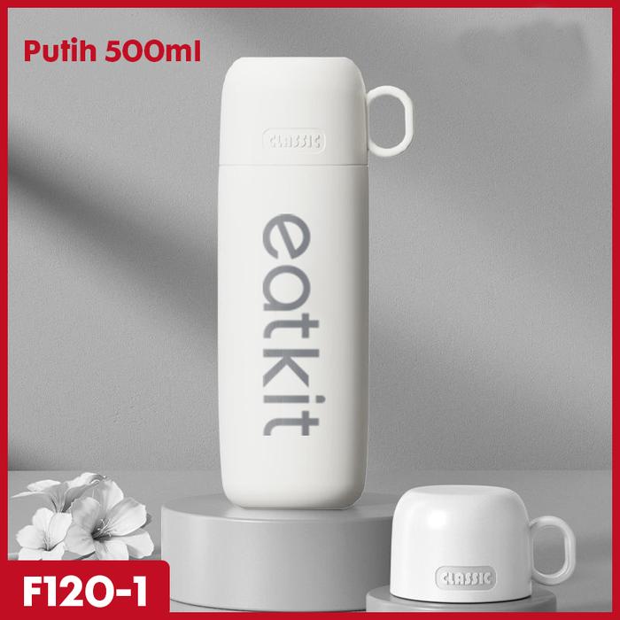 Gambar termos stainless steel 316 Premium Panas Dingin >8 Jam Termos Air Panas 500ml Botol Minum Mini Tahan Panas Anti tumpah - F120-1 PUTIH dari Hoptech Indonesia Jaya undefined Tokopedia