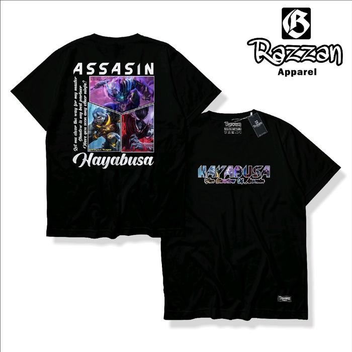 Gambar KAOS DISTRO GAMING HAYABUSA MLBB MOBILE LEGENDS PREMIUM QUALITY - hitam, M dari Razzan Apparel undefined Tokopedia