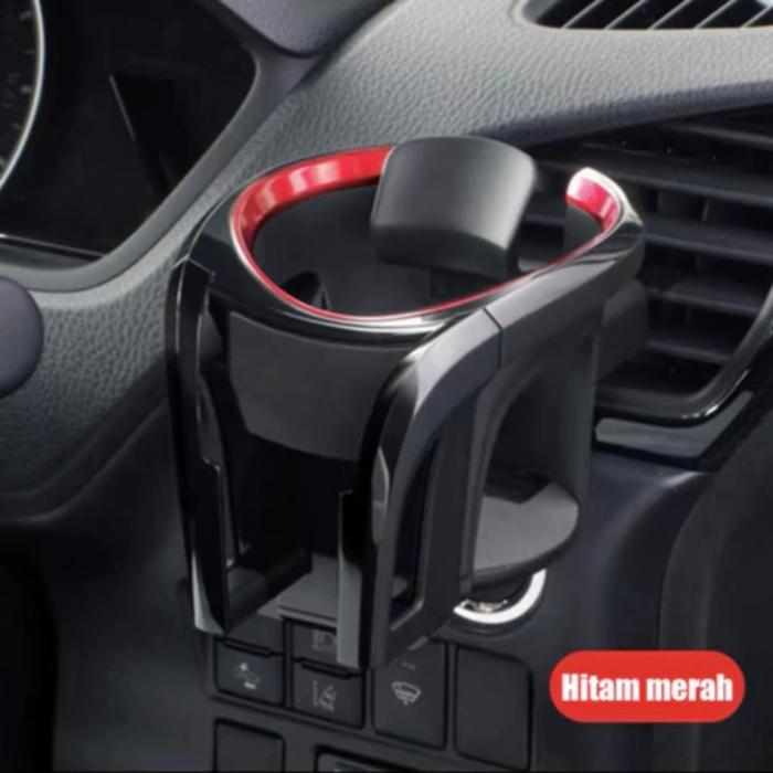 Gambar Car Phone Holder/Car Cup Holder 2in1 Tempat Botol Mobil Cup Holder /Mobil Car Air Vent Drink Bottle Support Organizer/Cup Holder - Hitam Merah dari ULOVEM undefined Tokopedia