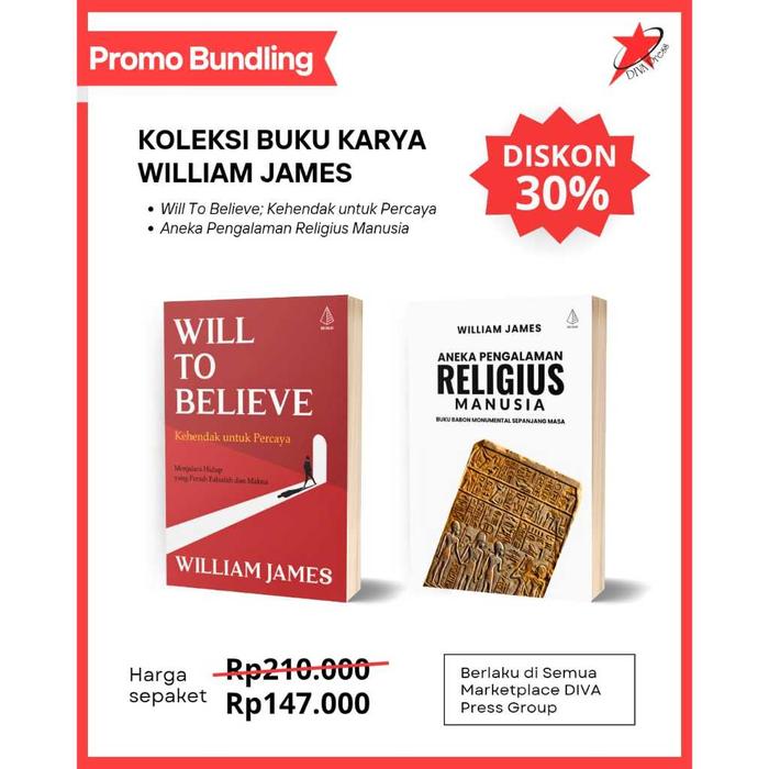 Gambar IRCiSoD Paket Koleksi Buku Karya William James: Will To Believe & Aneka Pengalaman Religius Manusia - PAKET 2 BUKU dari DIVA Press Group Kab. Bantul Tokopedia