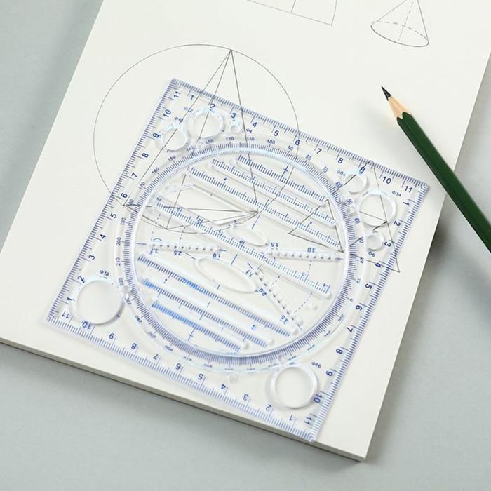 Gambar TOPER Penggaris Ajaib Multifungsi 11x11cm Ruler Template Geometri Alat Gambar Teknik dan Sketsa - Geo11cm dari ToperOfficial undefined Tokopedia