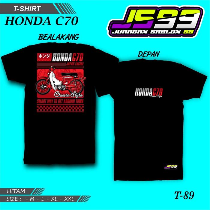 Gambar KAOS HONDA C70 New Promo T-Shirt / Kaos Oblong / Kaos Distro /Kaos HONDA C70 /Full cotton 30s DESIGN JURAGAN SABLON 99 Katun T-89 - Hitam, M dari BAKOL STICKER undefined Tokopedia