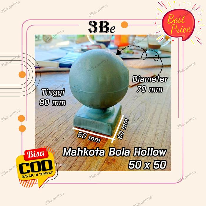Gambar mahkota bola besi pipa hollow 50x50 Aksesoris ornamen dop tutup tiang pipa hollow pintu gerbang pagar besi kanopi railing tangga balkon rumah ukuran 5x5 - Ukuran 50x50 dari 3Be undefined Tokopedia