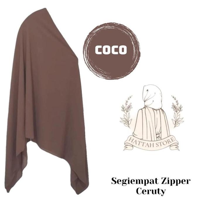 Gambar MCL Hijab Segi Empat Zipper Ceruty Babydoll Polos | Khimar Zipper Resleting Dua layer | Segi Empat Instan Kerudung Panjang Muslim Syari Basic - COCO dari MCL.id undefined Tokopedia