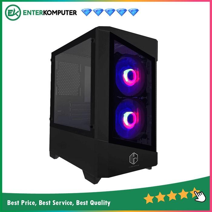 Gambar Casing CUBE GAMING LEORIC GLASS BLACK - mATX - SIDE TEMPERED GLASS dari Enter Komputer Official undefined Tokopedia