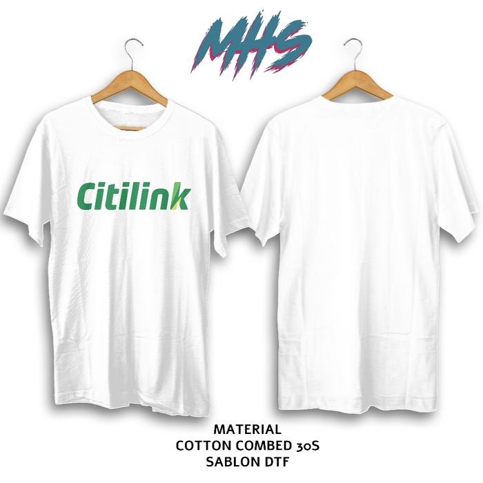 Gambar KAOS CITILINK LOGO MASKAPAI COTTON COMBED 30S - KAOS CUSTOM DISTRO MENGBALLHOME Sablon - Putih, XL dari Mengball Home Shop undefined Tokopedia