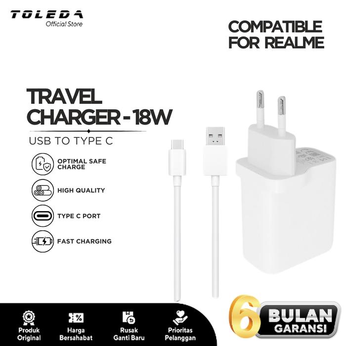 Gambar Charger Compatible For Realme Fast Charging Type C VOOC 18W Original . - type c dari Toleda Indonesia undefined Tokopedia
