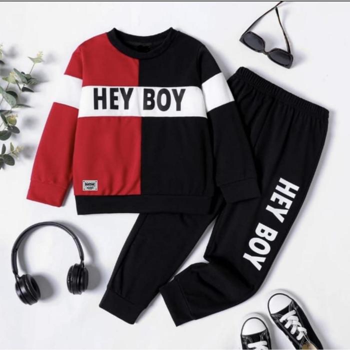 Gambar Masyken Masyken Heyboy - Setelan Sweater Anak Laki Usia 1 - 14 Tahun - S dari masyken undefined Tokopedia