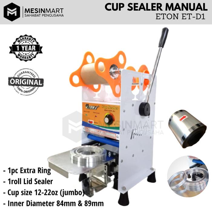 Gambar Cup Sealer Mesin Press Gelas ET-D1 untuk Gelas Tinggi + Roll Plastik Listrik - Dengan Roll dari Mesinmart undefined Tokopedia
