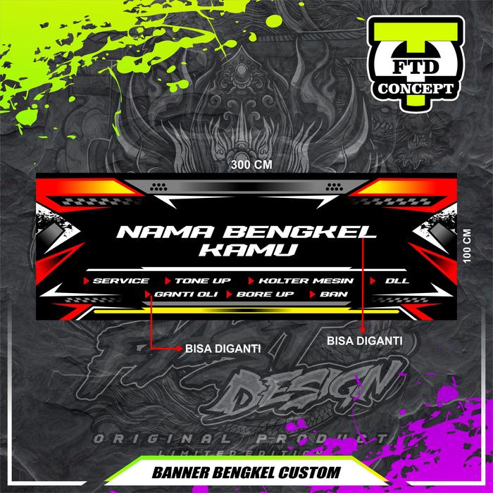 Gambar banner bengkel toko model racing ukuran 300 x 100 cm desain suka - B, 150 x 100 dari ftdconcept undefined Tokopedia
