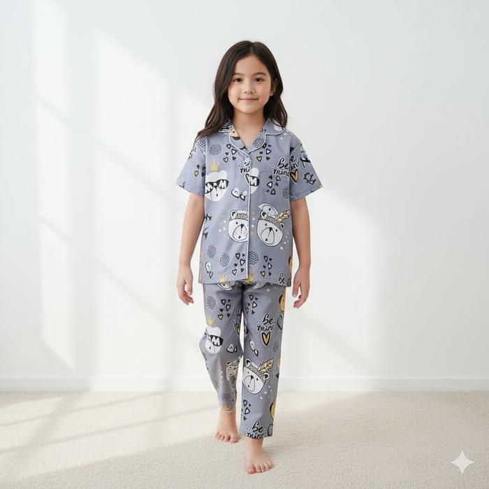 Gambar Piyama Anak Laki-Laki & Perempuan Setelan Baju Tidur Anak 2-12 Tahun Bahan Katun - karakter random, 6-12 bulan dari Vivelin Official Store_NEW undefined Tokopedia