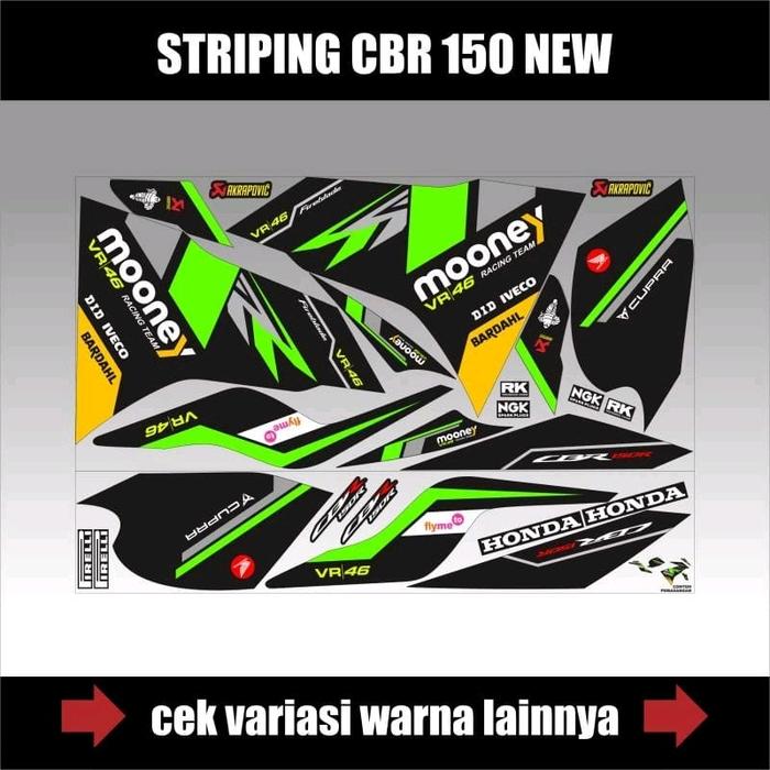 Gambar Striping Cbr150r K45r Edisi MOONEY Vr46 / Sticker Decal CBR 150 R Semi Full / Stiker Variasi Motor Cbr 150r Baru / Stock Decals Honda Cbr 150R New Motorcycle - Hijau dari MubaroqSTRIPING undefined Tokopedia