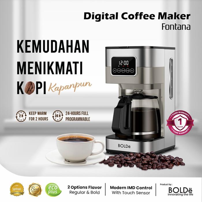 Gambar BOLDe Digital Coffee Maker Fontana-Mesin kopi - SILVER dari Bolde Official Store undefined Tokopedia