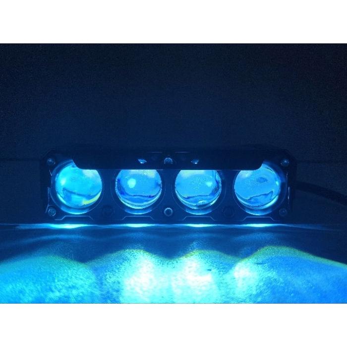Gambar Lampu tembak LED Laser D2 D3 transformer 3 mata 4 Mata Lampu Laser LED 2 Warna Putih Kuning Plus Adaptor  Hi Low 60 Watt Universal Motor Mobil - DEVIL ICEBLUE 4mata dari TS-GOOD undefined Tokopedia