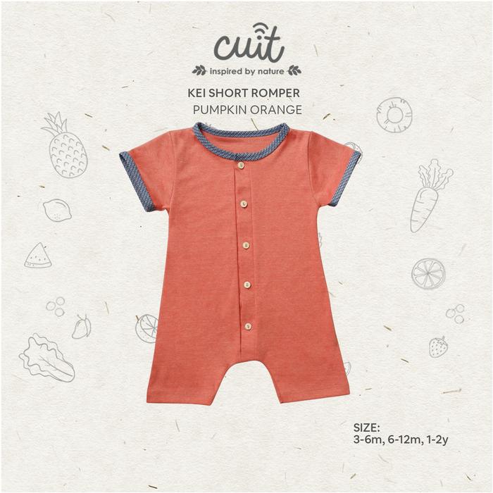 Gambar CUIT Baby 3 Bulan - 2 Tahun Kei Short Romper Jumper Bayi - Pumpkin Orange, S (3-6 Bulan) dari CUIT BABYWEAR undefined Tokopedia