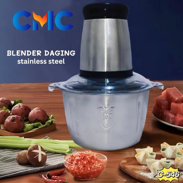 Gambar CMC[COD]Gilingan daging chopper Hand Blender Press 2L Stainless Steel tahan karat Serbaguna Multifungsi - Chopper Blender daging penggiling C-546 - CMC dari CMCofficial undefined Tokopedia