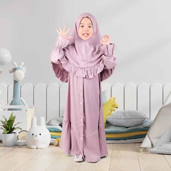 Gambar Syalu Setelan Gamis Anak Perempuan Terbaru Usia 1-3 Tahun JASMIN Muslim Baju - THISTLE PURPLE, M dari syalu undefined Tokopedia