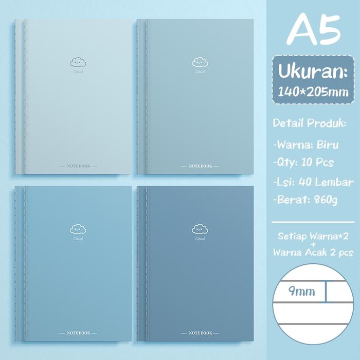 Gambar Aimilo - 10pcs Notebook A5 Buku Diary Aesthetic 40 Lembar Buku Catatan Buku Tulis Sekolah - Biru A5-10pcs dari Aimilo OfficiaI Shop Medan undefined Tokopedia
