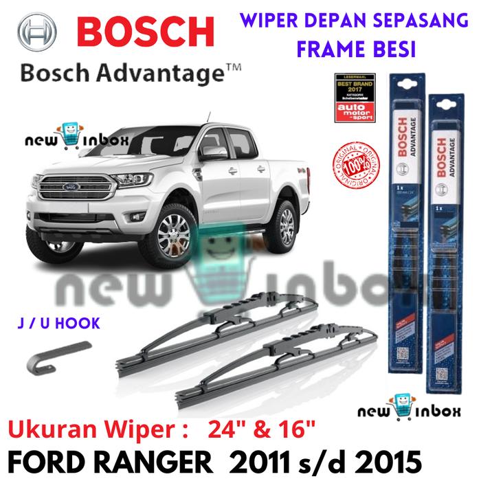 Gambar Wiper Depan Mobil FORD RANGER 2011-2015 Sepasang BOSCH ADVANTAGE 24" & 16" ORIGINAL - Depan 24" & 16" dari NewInbox Store undefined Tokopedia
