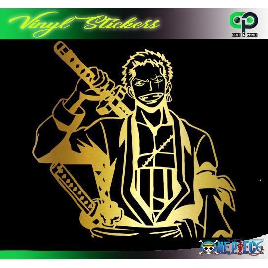 Gambar Roronoa Zoro 002 - One Piece Vinyl Sticker (For Laptop, Motorcycle, Car, Etc.) Outdoor Decal - Gold dari Gallery Variasi undefined Tokopedia
