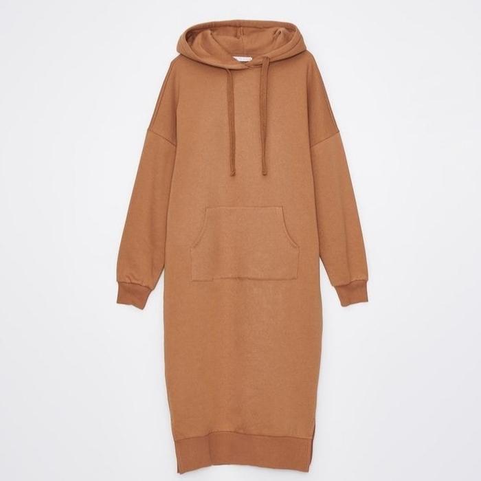 Gambar Zida Matiin - Hoodie Tunik Rizka wanita kekinian korean style/Fleece Baju Nyaman Atasan Panjan g Panjang Kancing Oversize Basic - Mocca, M dari ZIDA MATIIN undefined Tokopedia