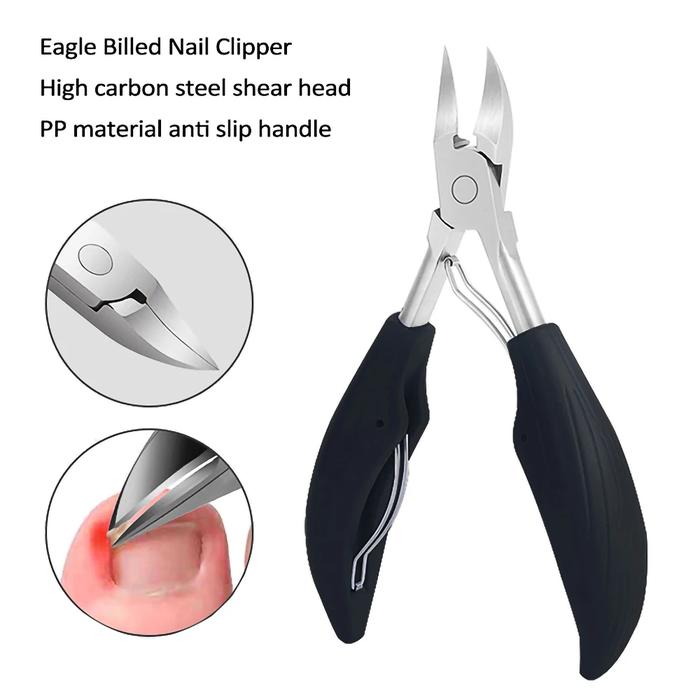 Gambar Gunting Kuku Jempol Kaki Miring Anti Cantengan Toe Nail Clipper Stainless Steel pisau  kuku alat  kuku pedicure  set - Hitam dari Pretty.Go undefined Tokopedia