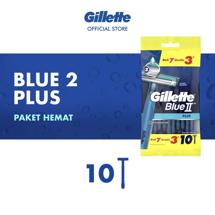 Gambar Gillette Pisau Cukur Blue 2 Disposable Isi 10 - Original dari P&G Store undefined Tokopedia