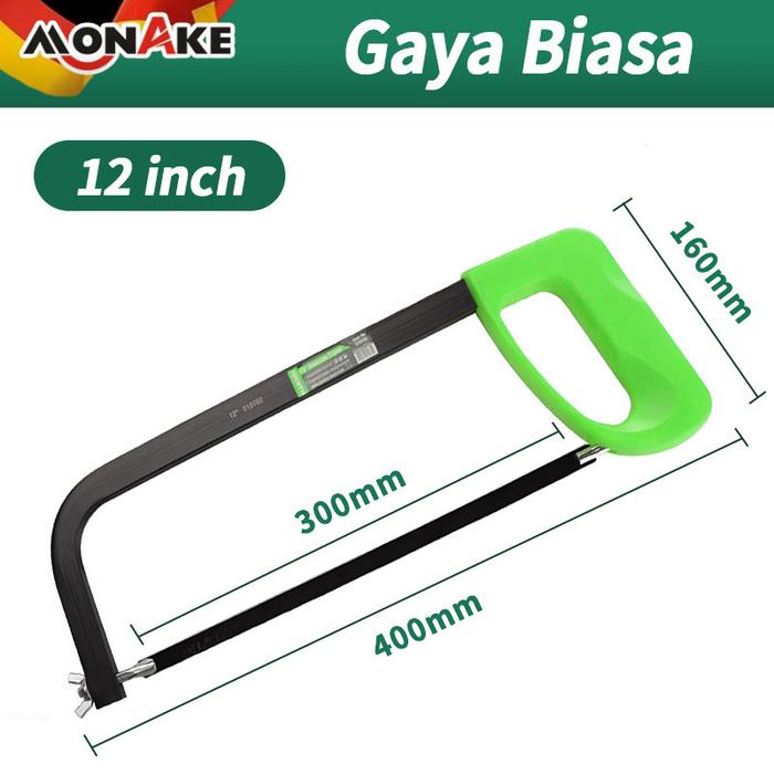 Gambar MONAKE Alat Jerman Hacksaw Frame 12" 300mm High Quality Rangka gergaji besi stang gergaji besi Industrial Grade 12 Inch - Gaya Biasa dari Monake Professional Store Kota Administrasi Jakarta Barat Tokopedia