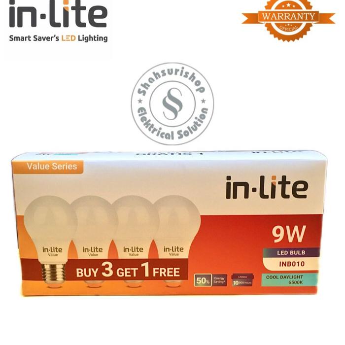 Gambar INLITE VALUE SERIES PACK LED 9 W BELI 3 GRATIS 1 LAMPU MURAH GARANSI - PUTIH dari Shahsuri Shop undefined Tokopedia