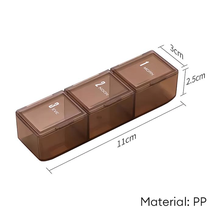Gambar 【Apligod】Kotak Obat Mini Portable Medicine Pill Box 3 Grid - Cokelat dari Apligod Kota Bekasi Tokopedia
