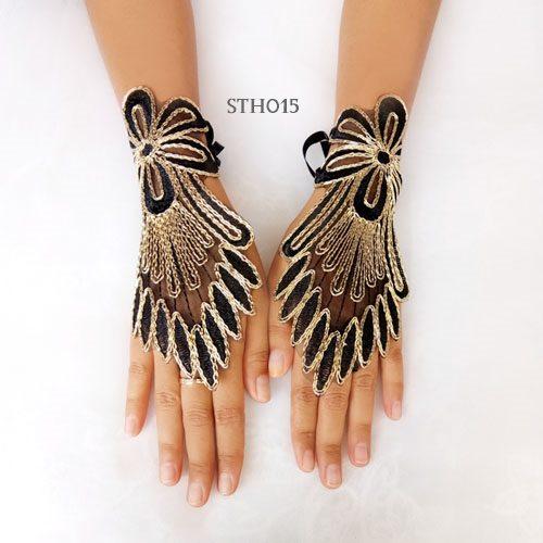 Gambar SARUNG TANGAN WEDDING BROKAT HITAM PESTA WANITA WEDDING STH015 - Hitam dari Lenka Wedding Shop undefined Tokopedia